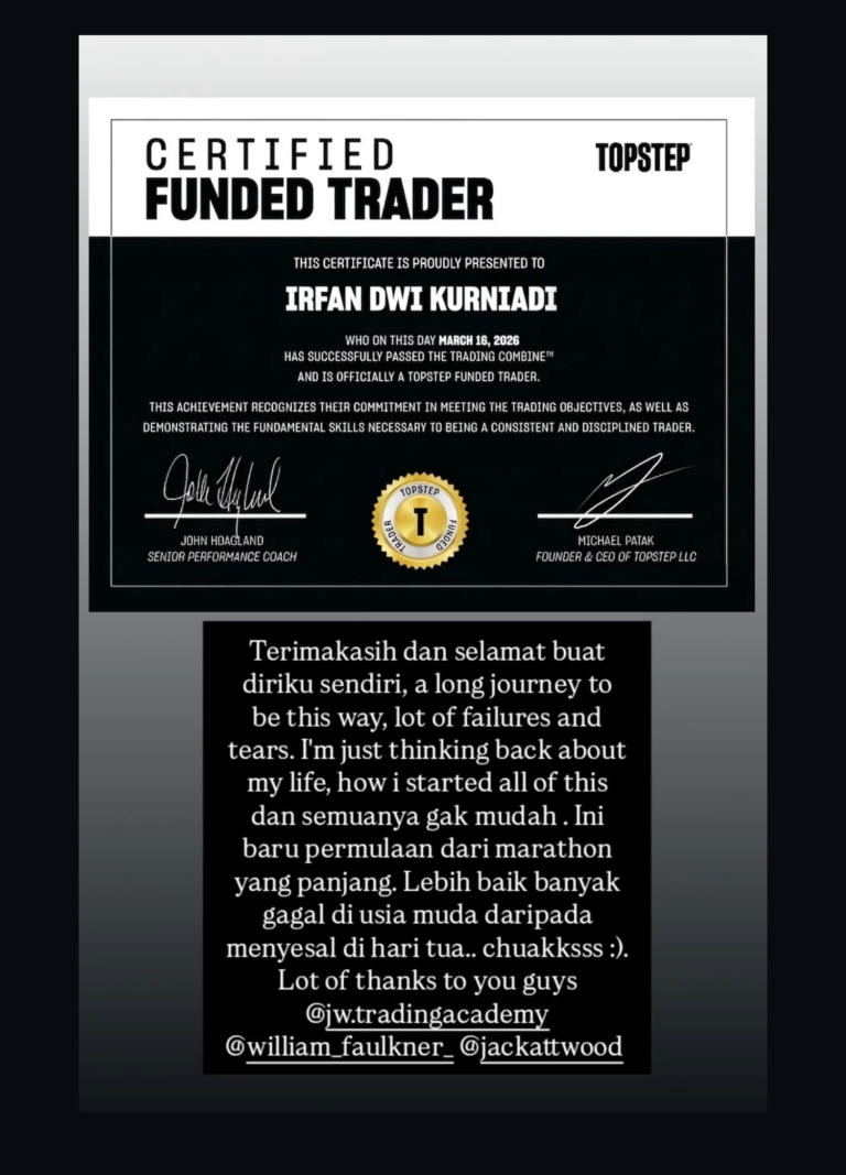 Testimoni trader member JW Trading Academy