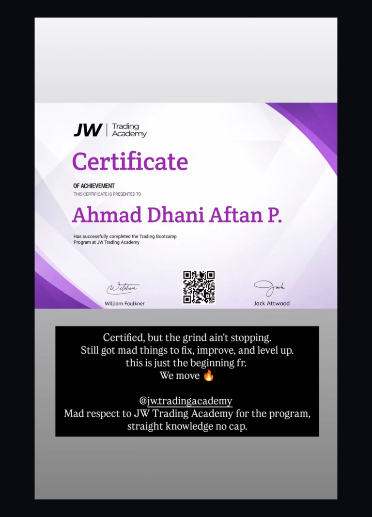 Testimoni trader member JW Trading Academy