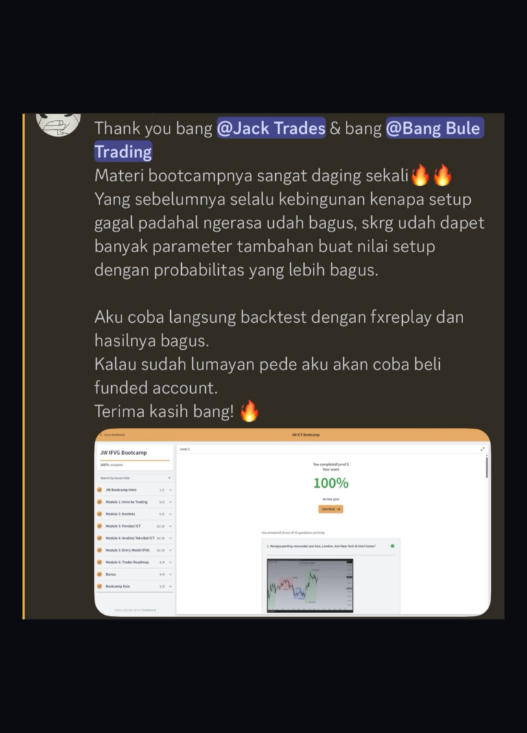 Testimoni trader member JW Trading Academy