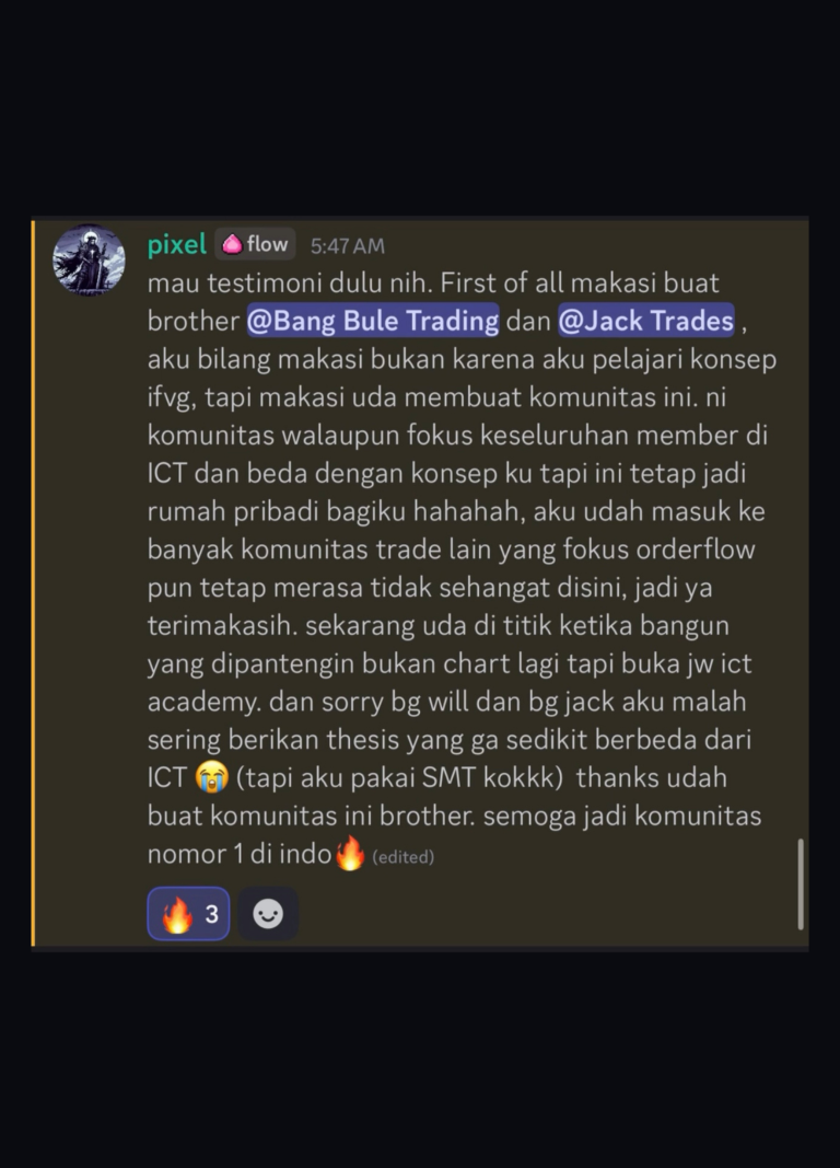 Testimoni trader member JW Trading Academy